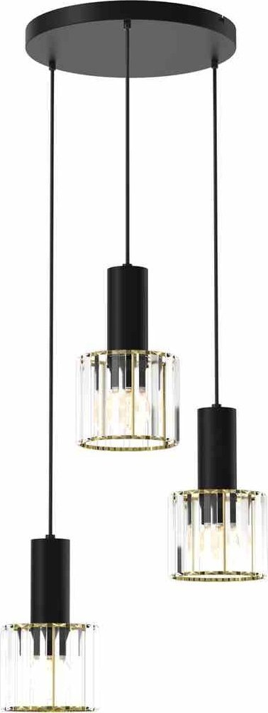 Llambë varëse Milagro MLP8362 Cristal, 3xE27, kristal, e zezë