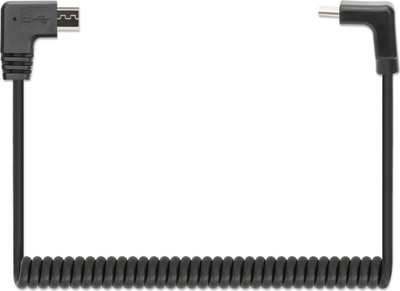 Kabllo karikimi Manhattan USB C në microUSB, spiral, 1 m, e zezë