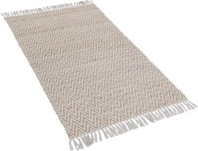 Tapet jute AFRIN, 80 x 150 cm, model zig zag, bezhë