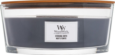 Qiri aromatik Woodwick Evening Onyx, 453.6g, kavanoz qelqi, i zi