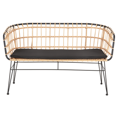 Kauç i jashtëm Allegra HM5692.11, 2 vende, ratan sintetik, 125x60x77cm, bezhë e zezë