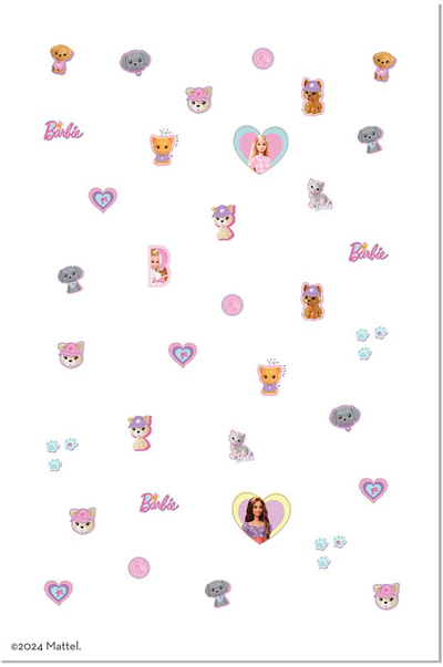 Naklejka thonjsh për fëmijë Snails Barbie Pets, 28 copë, rozë