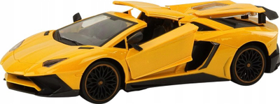 Makina lodër me telekomandë RC Sports Car 1:12, dyer të hapshme, drita dhe zë, e verdhë