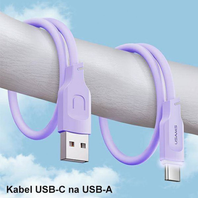 Kabllo USB Usams Lithe, USB A në USB C 1.2m, 66W, lejla