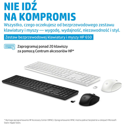 Set tastierë dhe mi wireless HP 650, profil i ulët, marrës Nano, ngjyrë e zezë
