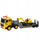 Set lodër kamion transportues me eskavator 1:16, me drita edhe zëra, i verdhë