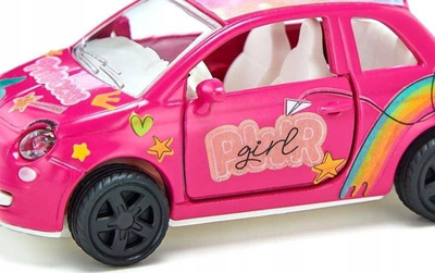 Makinë lodër Siku Fiat 500 Princess, metalike, me ngjitëse, rozë