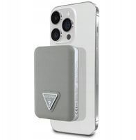 Power bank Guess Grained Triangle, MagSafe, 5000mAh, 15W, USB C, bezhë