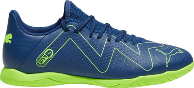 Këpucë futbolli për sallë Puma Future Play IT M 107382 03, taban gome pa gjurmë, blu me jeshile neon
