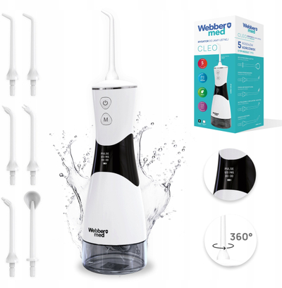 Irrigator oral Webber CLEO, pa kabllo, 350ml, i bardhë