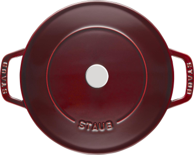 Tigan i thellë Staub, 24 cm, me kapak, ngjyrë grenadine