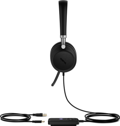 Kufje me kabllo Yealink UH38 Dual Teams, USB C, USB A, të zeza