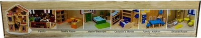 Set mobiljesh druri për kukulla Pro Kids Living Room, dhomë dite, 5 pjesë, portokalli me të verdhë