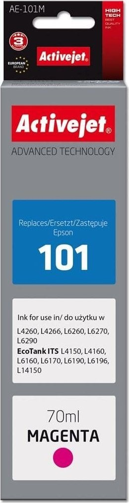 Bojë printeri Activejet AE-101M, zëvendësuese për Epson 101, 70 ml, magenta