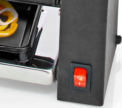 Grill raclette Gourmet Compact, për 2 veta, 400W, veshje jo ngjitëse, i zi