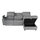 Divan qoshe me recliner SYNTHIA HM3308.03R, 246x159cm, me hapësirë ruajtjeje, gri