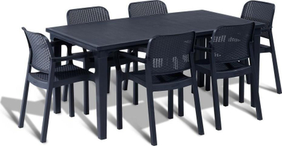 Karrige plastike kopshti, me mbështetëse krahu, për ambiente të jashtme, të bardha
