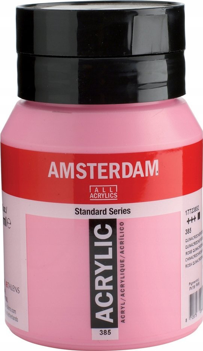 Bojë akrilike Amsterdam 385 Quinarose Light, 500 ml, rozë e çelët