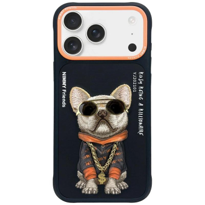 Kapak telefoni Nimmy NIMMY GLASSES COOL DOG për iPhone 17 Pro, plastike TPU, i zi