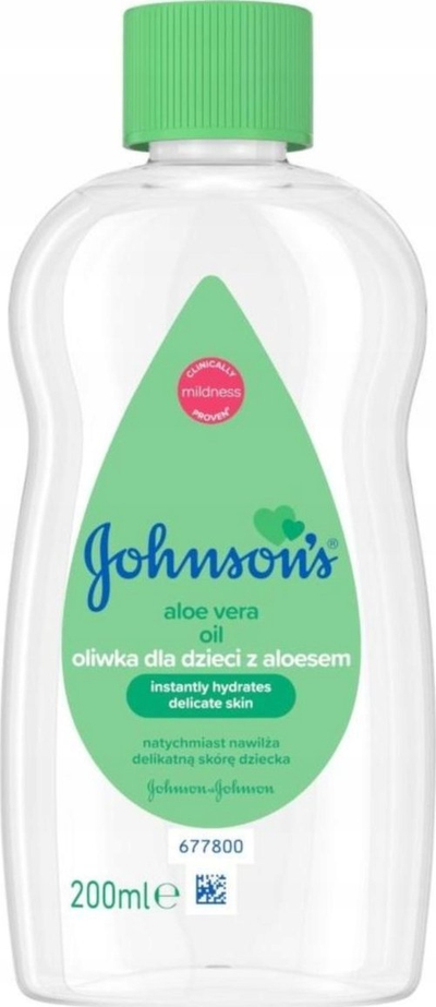 Vaj trupi Johnson's Care Oil me Aloe Vera, 200 ml, për beb
