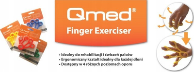 Ushtrues gishtash QMED Finger Exerciser Medium, rezistencë mesatare, jeshile
