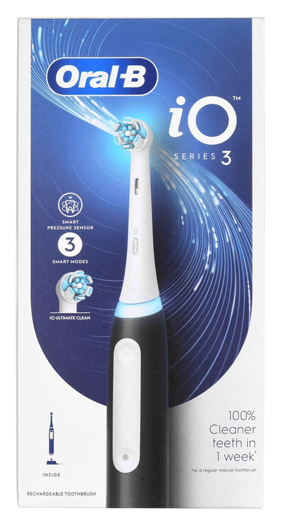 Furçë dhëmbësh elektrike Oral-B iO Series 3, 3 mënyra pastrimi, sensor presioni, e zezë