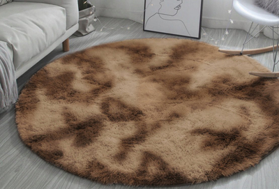 Tapet rrumbullak Shaggy Ombre Strado, 160x160 cm, Ombre kafe