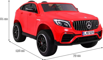Makinë elektrike për fëmijë Mercedes GLC 63S, 12V, dy vende, e kuqe