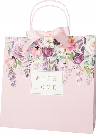 Qese dhuratash Incood Gift Bag, 28x28 cm, me fjongo, pastel me lule