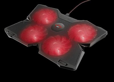 Ftohës laptopi Trust GXT 278 Yozu, 4 ventilatorë LED, i rregullueshëm, i zi