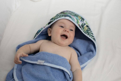 Kapelë pambuku për bebe Eevi, set 2 copë, madhësia 56, e bardhë blu