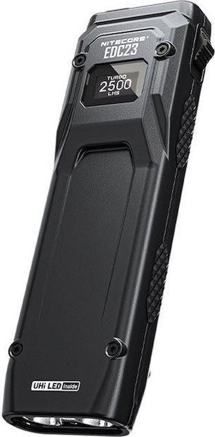 Elektrik dore Nitecore EDC23, 2500 lumens, rikarikues me USB C, i zi