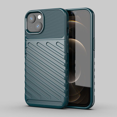 Mbrojtëse telefoni Thunder Case Flexible për iPhone 13 Mini, gome TPU e butë, mbron nga goditjet, jeshile