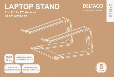 Stendë laptopi DELTACO Office, 11-17", alumin, argjend
