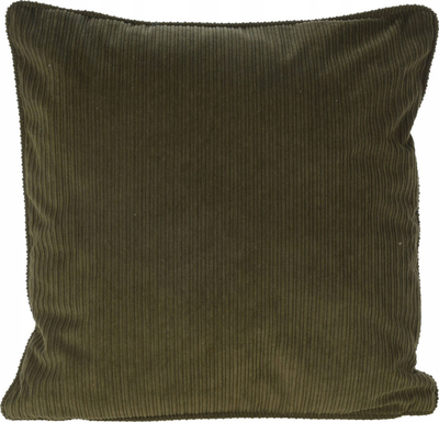 Jastëk dekorativ Home Styling Collection, kadife me vija, me bordurë, 40 x 40 cm