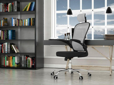 Topeshop Dory Вртлива Канцелариска Столица, Сива и Црна