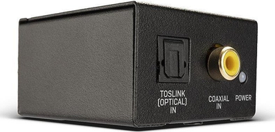 Adapter audio Lindy I O Converter 70368, Toslink dhe koaksial në RCA, i zi