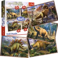 Puzzle Trefl 4në1 Dinosaurët Interesantë 34383, 4 fotografi, 207 pjesë