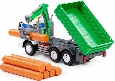 Lodër kamion Polesie City 96029, me drita edhe zëra, me mekanizëm inerci, ngjyrë jeshile