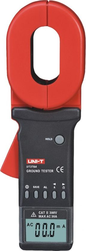 Клештов мерен инструмент UNI-T UT278A, отпорност на заземјување, струја на истекување, црвено и црно