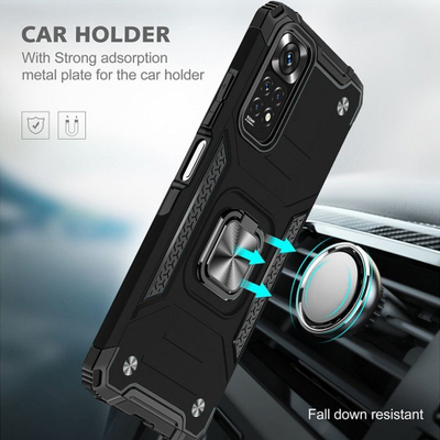 Kopertinë telefoni për Xiaomi Redmi Note 12 Pro 5G edhe Poco X5 Pro, me unazë metalike, mbrojtëse, e zezë