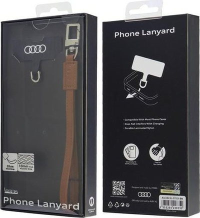 Rrip telefoni universal Audi, 28cm, lëkurë eko, kafe