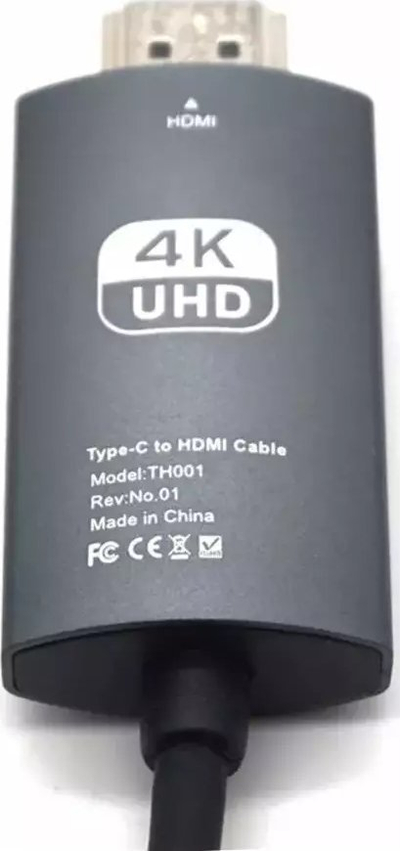Kabllo USB C në HDMI RoGer RO TH001 C HDMI1.8, 1.8 m, 4K 60Hz, gri