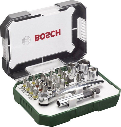 Set veglash Bosch 2607017322, 26 copë, me racë këtuese, jeshil
