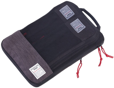 Set organizues udhëtimi Troika BUSINESS PACKING CUBES, 3 copë, me kompresim, gri e zezë