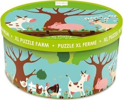 Пазл за под, Fat Brain Toys Floor Puzzle Farm, 36 парчиња, за деца од 3 до 6 години, повеќебоен