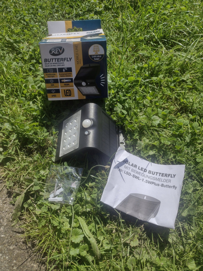 Llambë diellore LED REV Butterfly, 1.5W, me sensor lëvizjeje, e bardhë