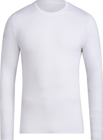 Bluzë kompresive adidas Techfit me mëngë të gjata Long Sleeve Tee M HP0640, për burra, e bardhë