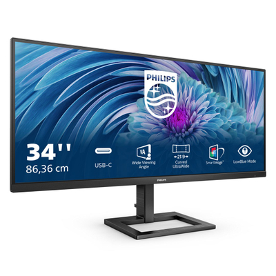 Монитор Philips 346E2LAE, 34", UWQHD 3440x1440, 100Hz, црн