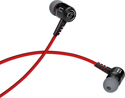 Kufje in-ear Somostel SMS-SJ01B, 3.5 mm, kabllo e sheshtë, të zeza me të kuqe
